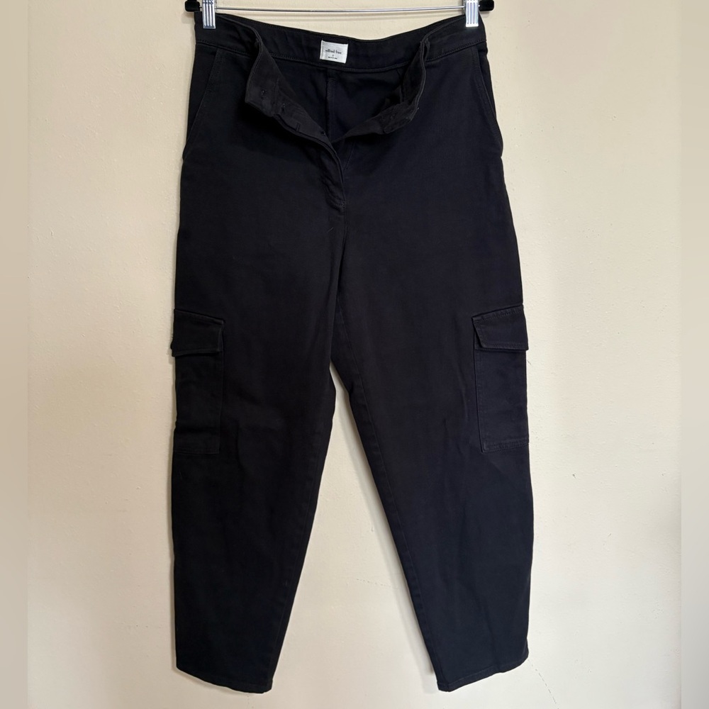 Artitzia Black Canvas Cotton Modern Cargo Pant - Taper or Straight Leg Size 12